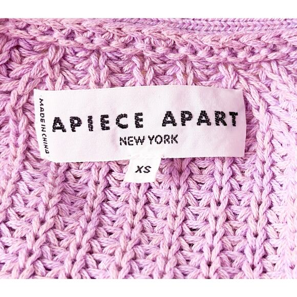 Apiece Apart Astro V-Neck Chunky Knit Sweater Lavender Cotton Cashmere Size XS - Picture 8 of 9
